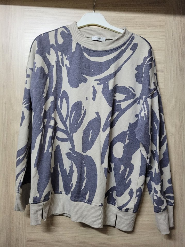 Gri Batik Desenli Uzun Kollu Kadın Sweatshirt - Görsel 3