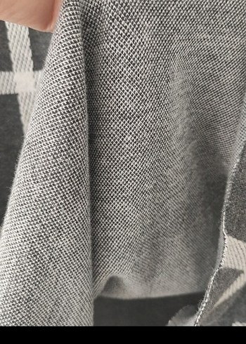 Koton marka M,Gri Kareli Uzun Kollu Salaş Triko - Görsel 6