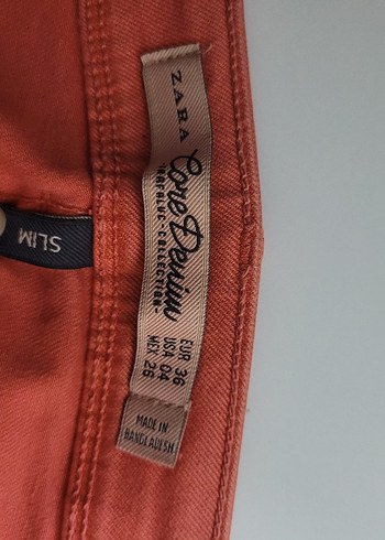 Kadın Kırmızı Denim Kumaş Pantolon - Görsel 5