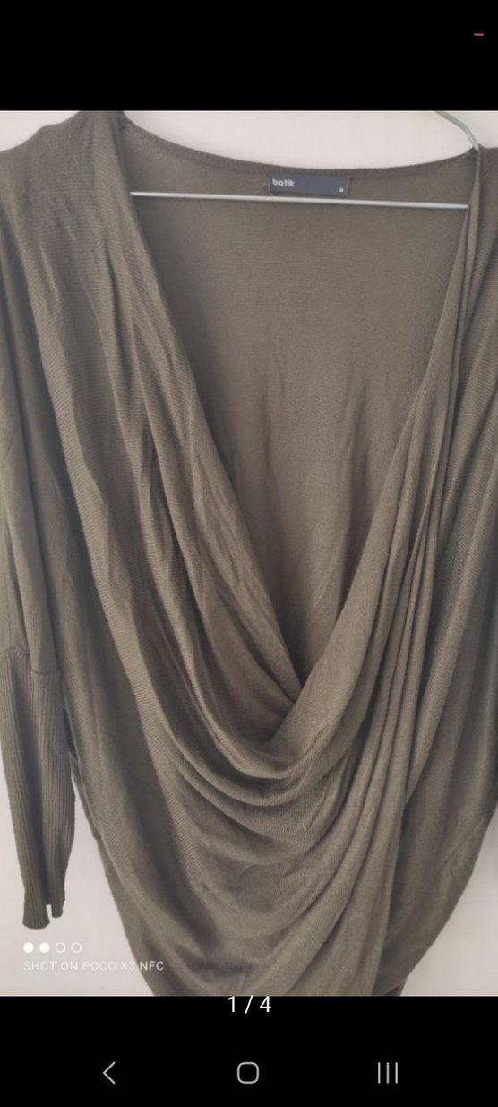 Batik M beden Drapeli V Yakalı Hırka - Görsel 4