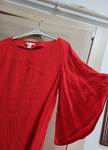 H&M S beden kırmızı tarz bluz, gömlek - Görsel 3