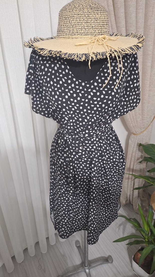 Siyah Puantiyeli Bohem pilaj  kiyafeti - Görsel 4