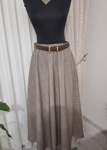 Bej Uzun Bohem Kemerli Etek - Görsel 4