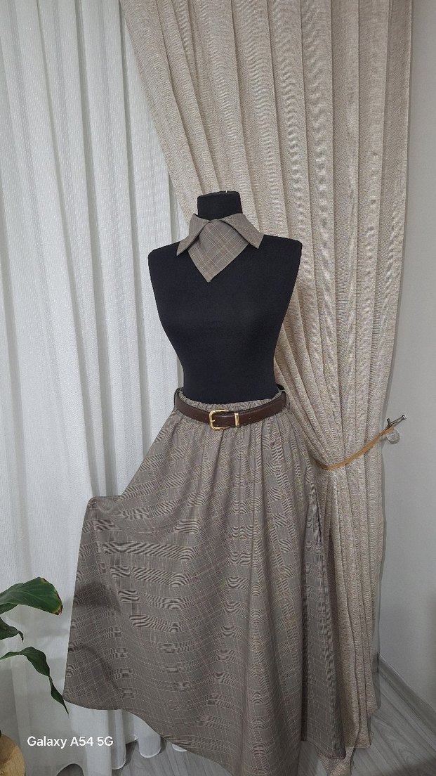 Bej Uzun Bohem Kemerli Etek - Görsel 3