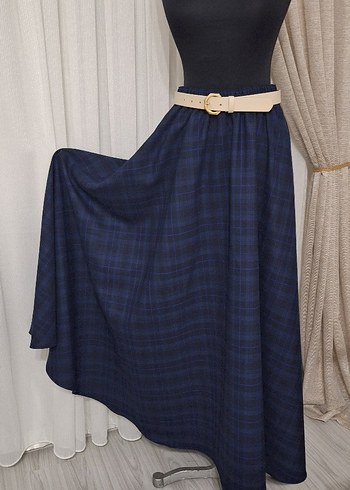 Lacivert Uzun Kadın Etek - Görsel 5