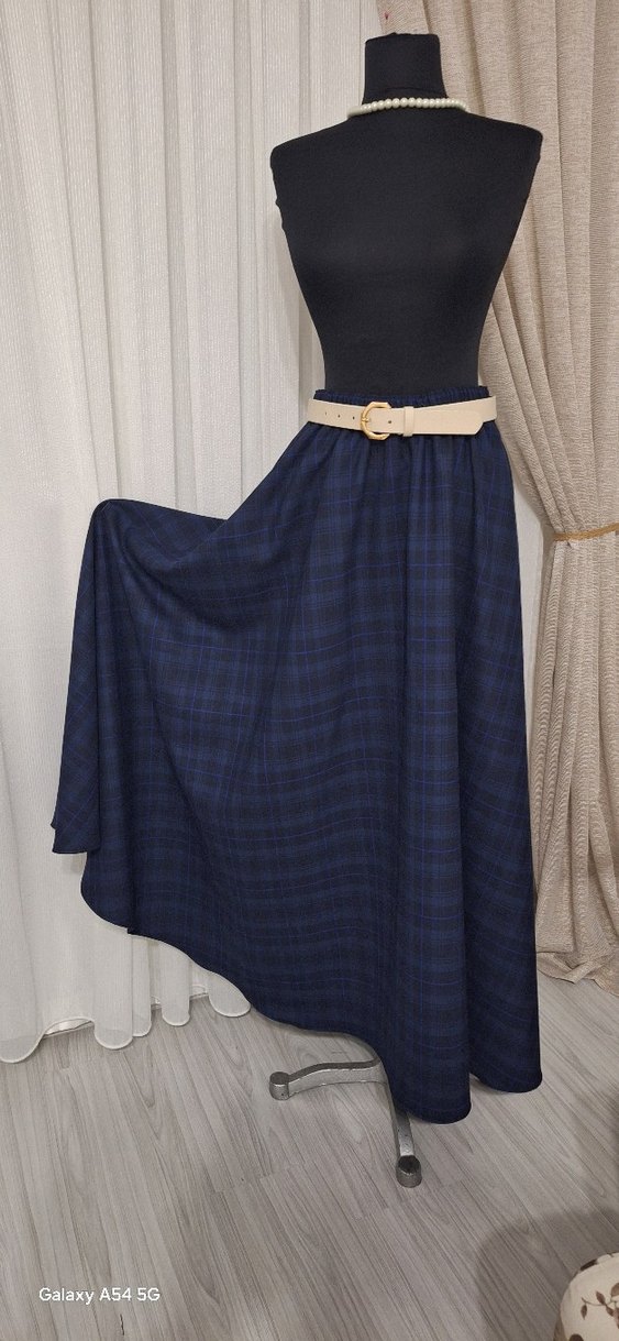 Lacivert Uzun Kadın Etek - Görsel 5