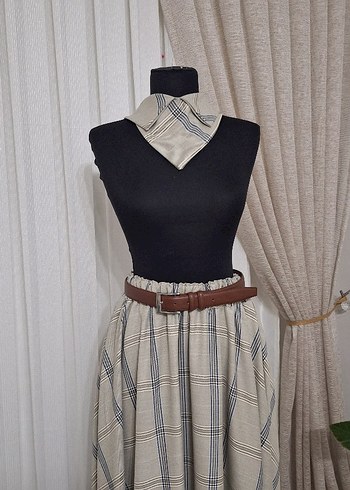 Kemer Detaylı Uzun Kadın Etek - Görsel 7