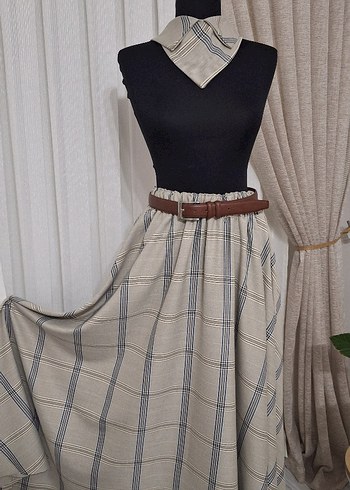 Kemer Detaylı Uzun Kadın Etek - Görsel 5