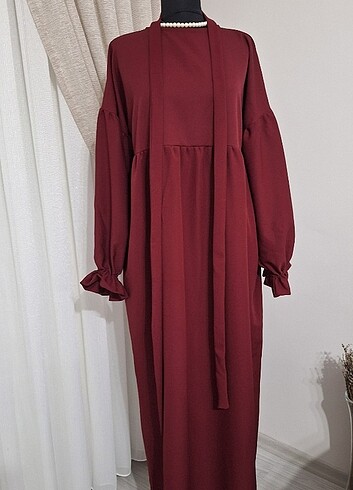 Bordo ferca elbise