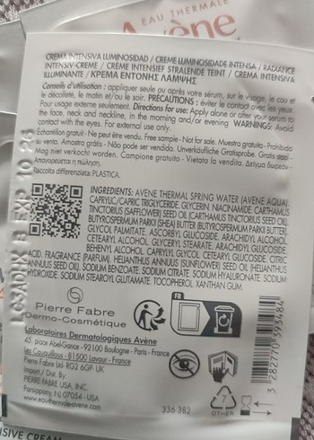 Avène Vitamin Cg Yoğun Nemlendirici Krem 2ml - Görsel 3