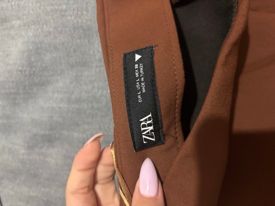 Kahverengi Kemerli Mini Etek - Görsel 2