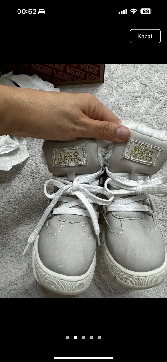 Vicco Beyaz Gri Kürklü Kız Botu - Görsel 2