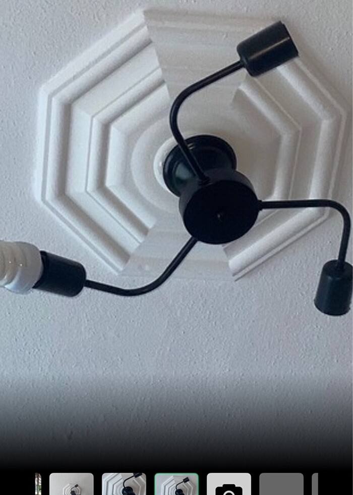 Hiç kullanılmadı kutusuyla duruyor Üçlü ahtapot avize - Görsel 3