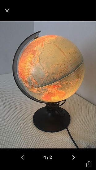 Işıklı dünya haritası lamba