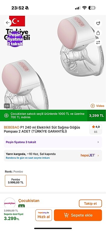  Bebebao giyilebilir süt pompası