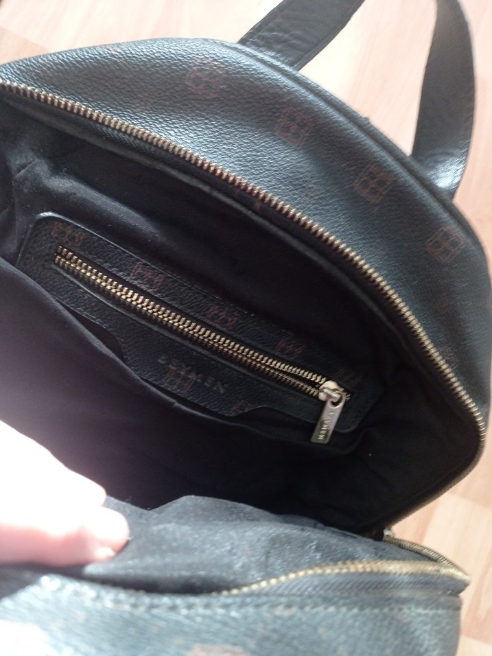 orijinal 
Kadın Siyah Deri Sırt Çantası - Görsel 4