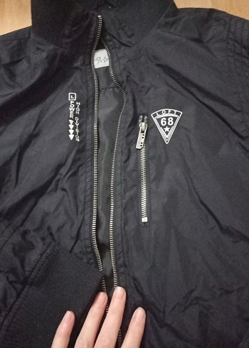 Siyah erkek Fermuarlı Bomber Ceket - Görsel 4