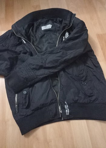 Siyah erkek Fermuarlı Bomber Ceket - Görsel 5