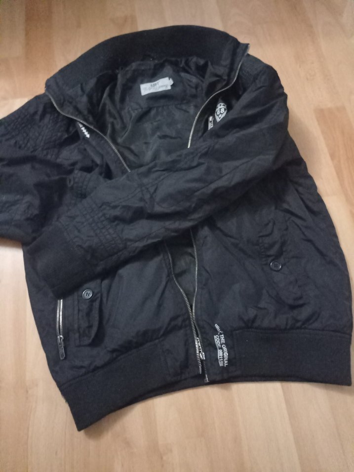 Siyah erkek Fermuarlı Bomber Ceket - Görsel 5