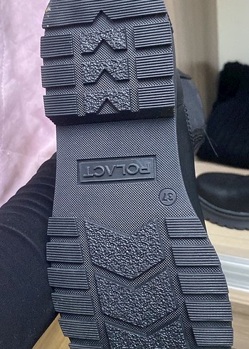 37 Beden Siyah Elastik Detaylı Kadın Street Style Bot