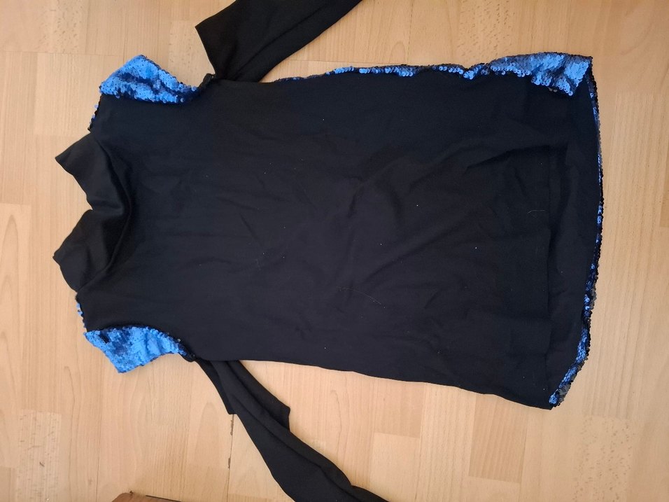 Uzun Kollu Lacivert Payetli çocuk Abiye Elbise - Görsel 2