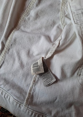 Beyaz kadın kot ceket m beden mavi marka - Görsel 4