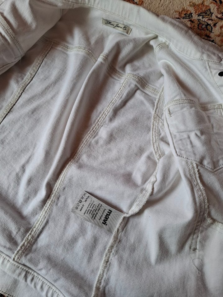 Beyaz kadın kot ceket m beden mavi marka - Görsel 5