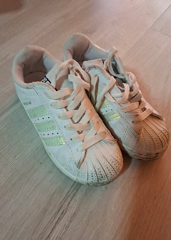 Beyaz Bağcıklı Adidas Superstar çocuk Spor Ayakkabı - Görsel 2