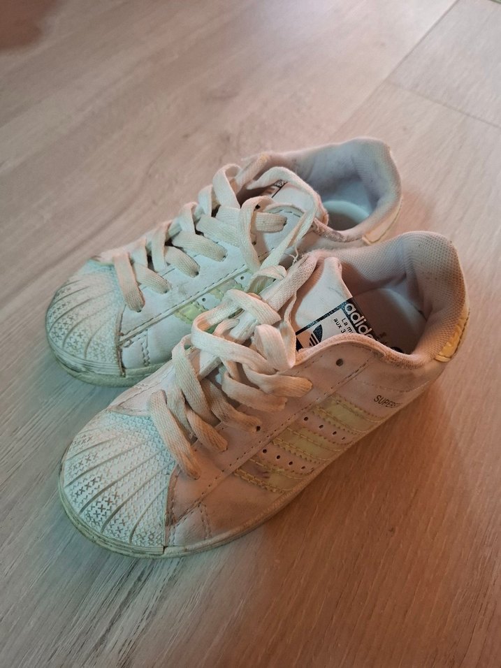 Beyaz Bağcıklı Adidas Superstar çocuk Spor Ayakkabı - Görsel 3