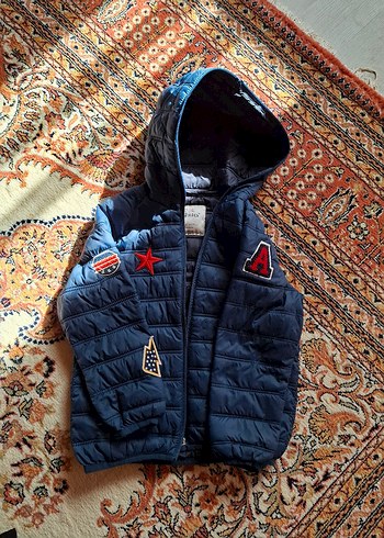 zara Koyu Mavi Erkek Çocuk Kapşonlu Mont - Görsel 3