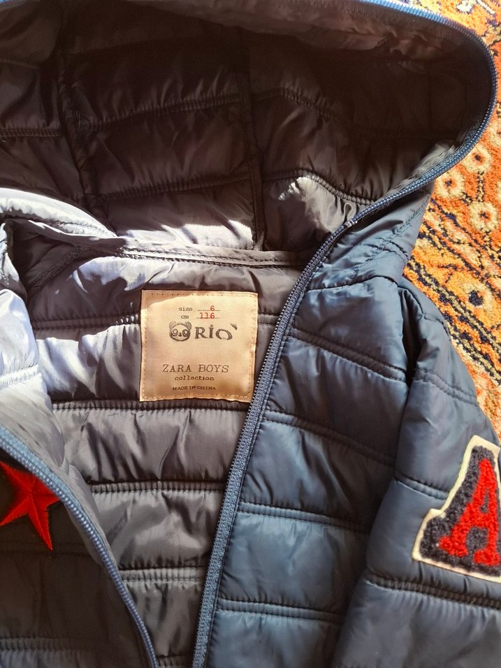 zara Koyu Mavi Erkek Çocuk Kapşonlu Mont - Görsel 2