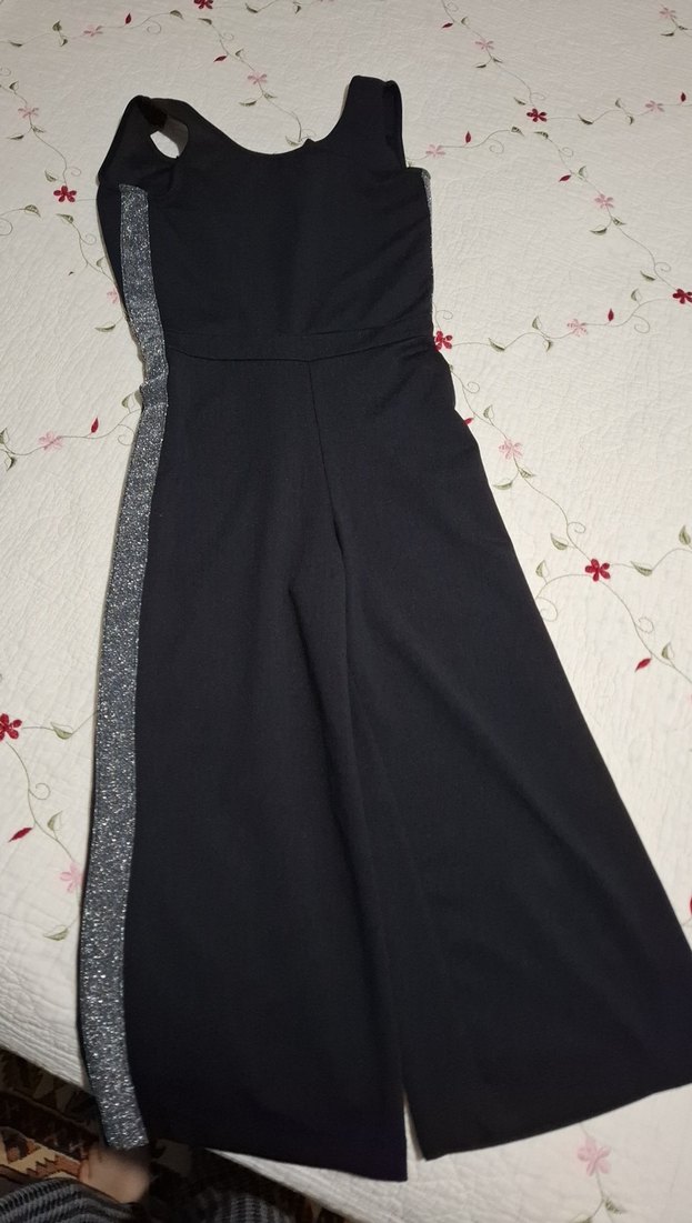 Siyah, Straplez, Uzun Kız çocuk abiye Tulum - Görsel 2