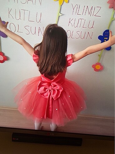 Diğer Abiye çocuk elbise pembe 4-5 yaş