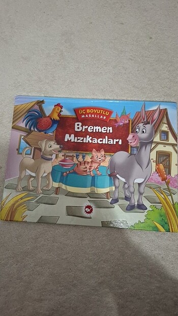 Bremen Mızıkacıları üç boyutlu masal kitabı yeni gibi tertemiz