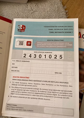  Beden Renk TYT Matematik Branş Deneme Kitapları Seti