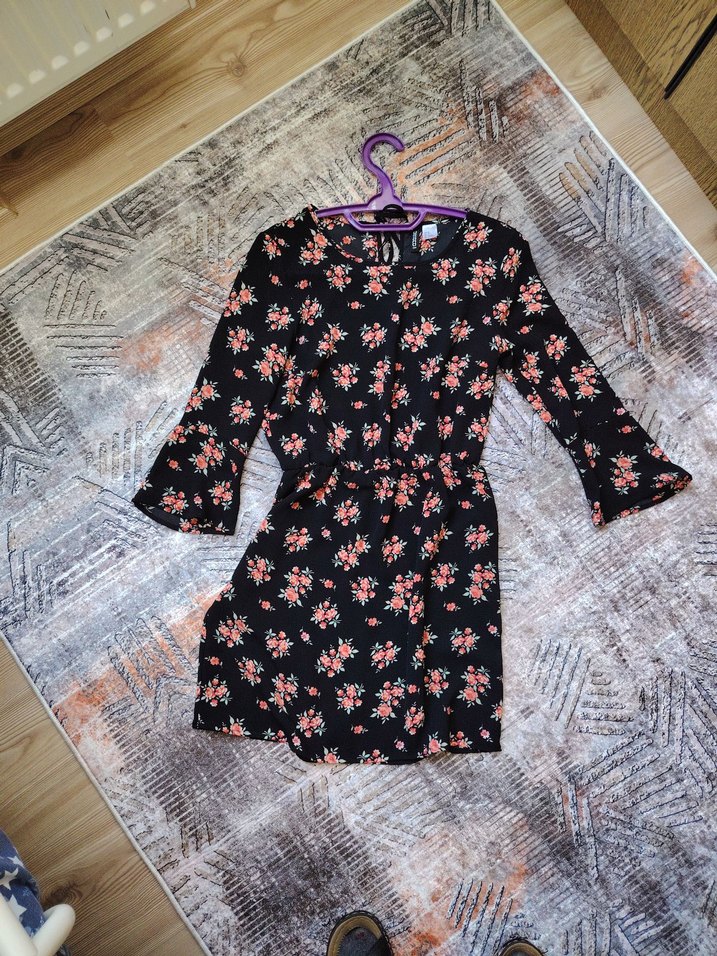 Çiçek Desenli Midi Bohem Elbise - Görsel 5