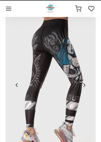 Siyah Baskılı Kadın Tayt - Rock Punk Stili - Görsel 4