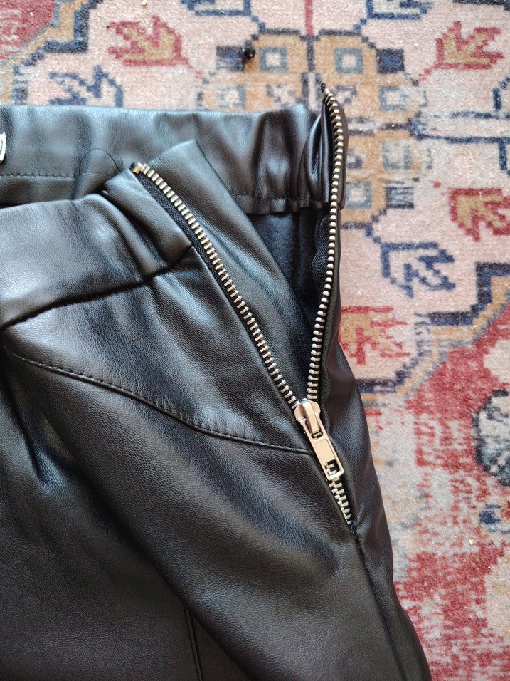 hot fashion Deri Kadın Pantolon - Görsel 5