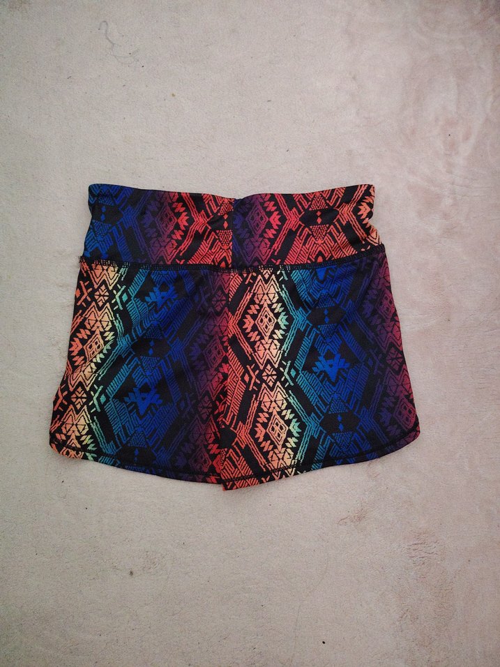 Renkli Desenli Kadın Mini Şort - Görsel 2