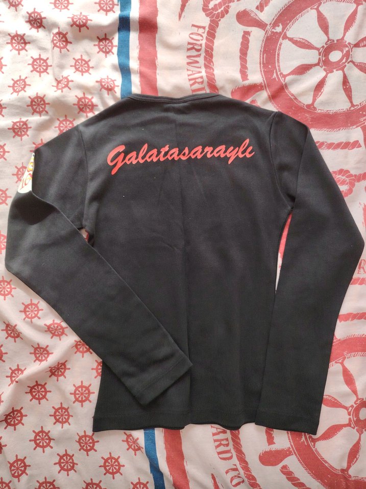 Siyah Uzun Kollu Baskılı Tişört - Görsel 3