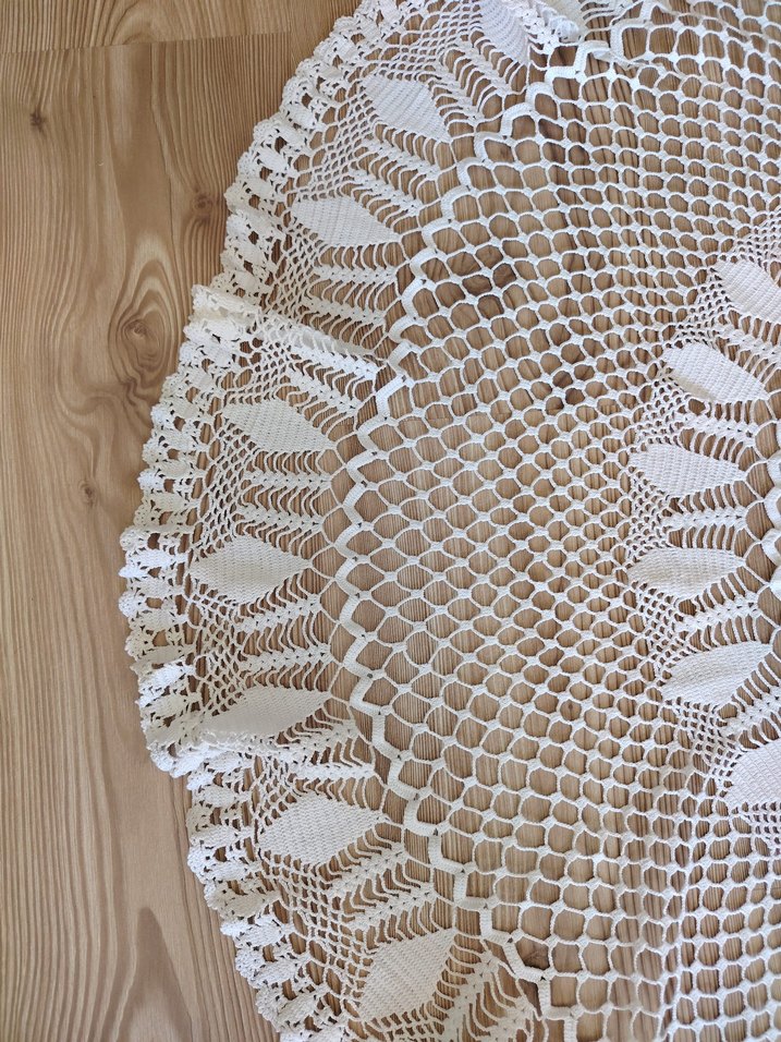 Yuvarlak Bohem El Yapımı Dantel Örtü - Görsel 5