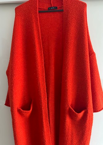 Dilvin Kırmızı Uzun Örgü Hırka - Görsel 2