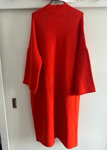 Dilvin Kırmızı Uzun Örgü Hırka - Görsel 3