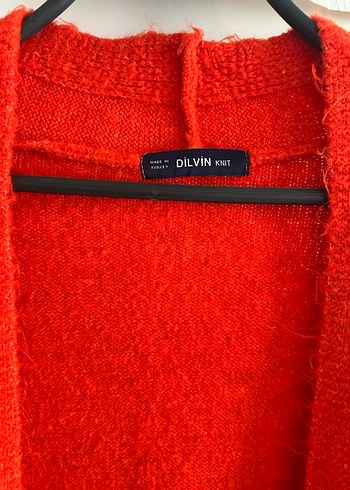 Dilvin Kırmızı Uzun Örgü Hırka - Görsel 5