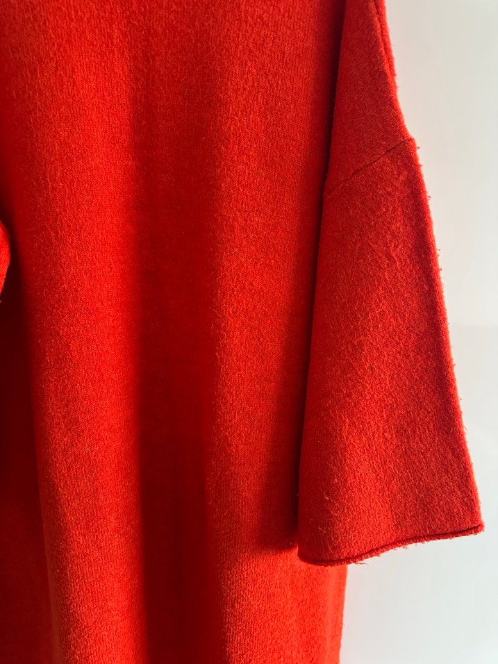 Dilvin Kırmızı Uzun Örgü Hırka - Görsel 4