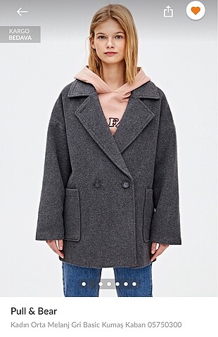 Pull and Bear Oversize Kaşe Kaban