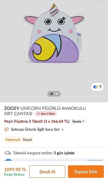 Unicorn orijinal kreş çanta