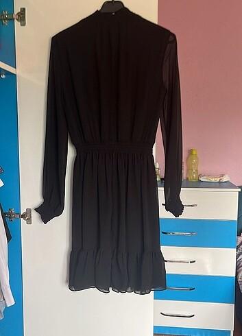 Siyah günlük elbise - Görsel 2