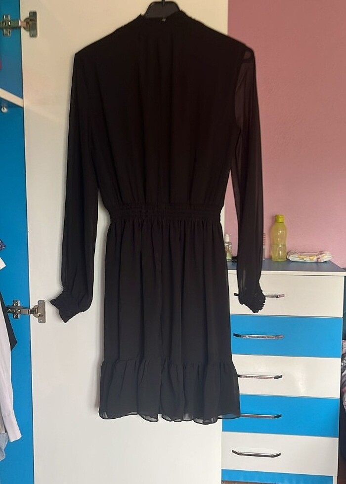Siyah günlük elbise - Görsel 2