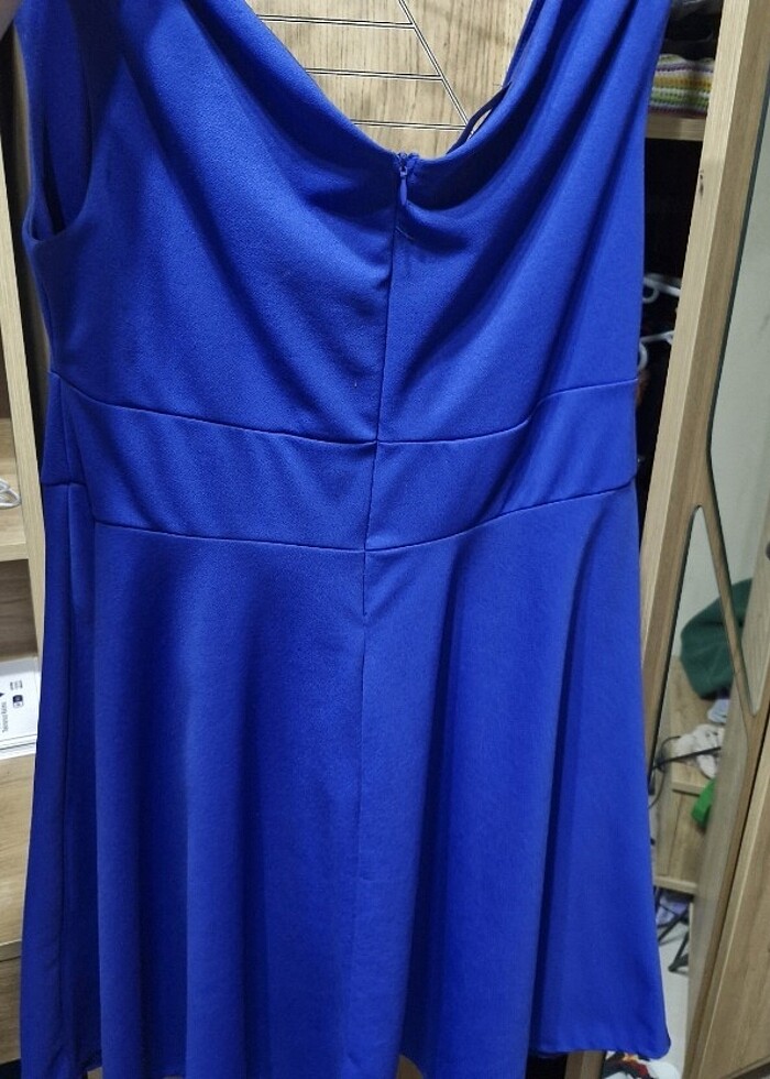 mavi kısa abiye elbise - Görsel 3